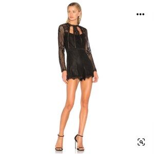 ALEXIS Annora Shorts Romper in Black Lace from Revolve Women’s Size X-Small